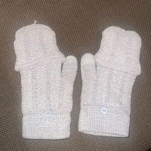 Claire’s grey mittens finger holes gray gloves 🧤 soft warm one size fits all OS